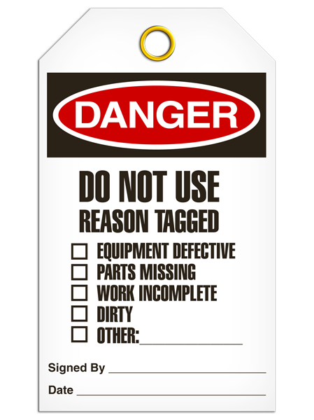 Danger - Do Not Use Reason Tagged:  | Pack of 25 | INCOM TG1024 INCOM
