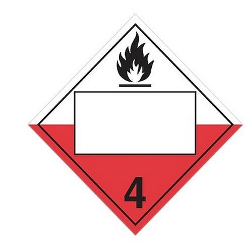 10.75" ? 10.75" Class 4.2 UN Placard - Spontaneous Combustion (Pack of 100 pcs) TT420PIN INCOM