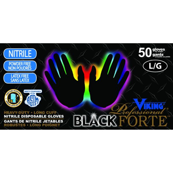 Viking Professional Blue Nitrile Black Forte  50C | 10 mil Fingertip Thickness 34606 Viking