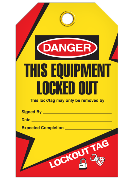 Danger This Equipment LockedOut Tag - Lockout | Pkg/25 | INCOM TG6000 INCOM
