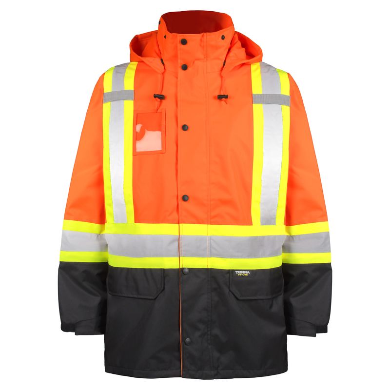 Terra Hi-Vis 300-Deniers Rain Jacket With Contrast 116520J Groupe BBH