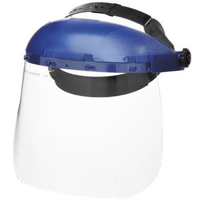 Single Crown Face Shield with Ratcheting Headgear - Uncoated S39110   Safety Supplies Canada