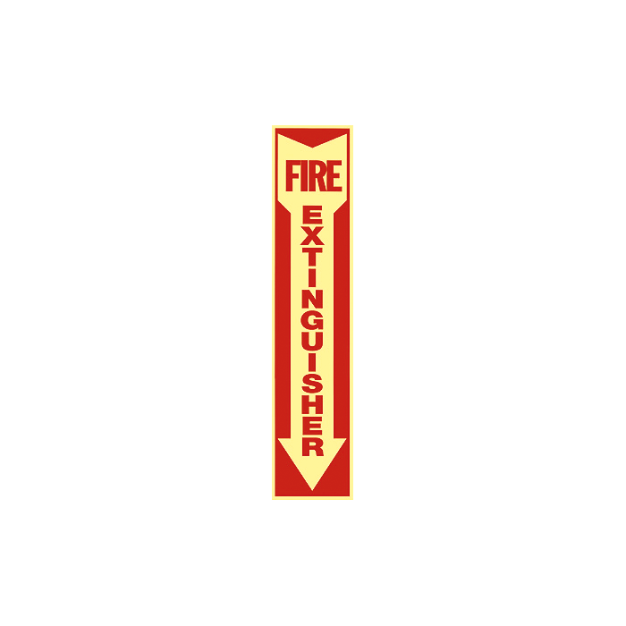 Glow in the Dark Self-Adhesive Sign - "Fire Extinguisher" Arrow G108/G109 RS Steel