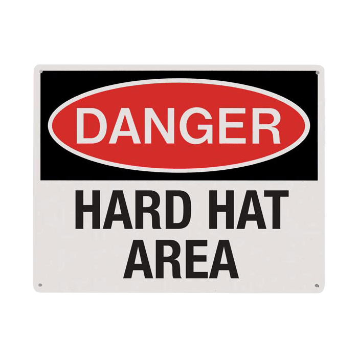 Rigid Plastic Sign - Danger Hard Hat Area