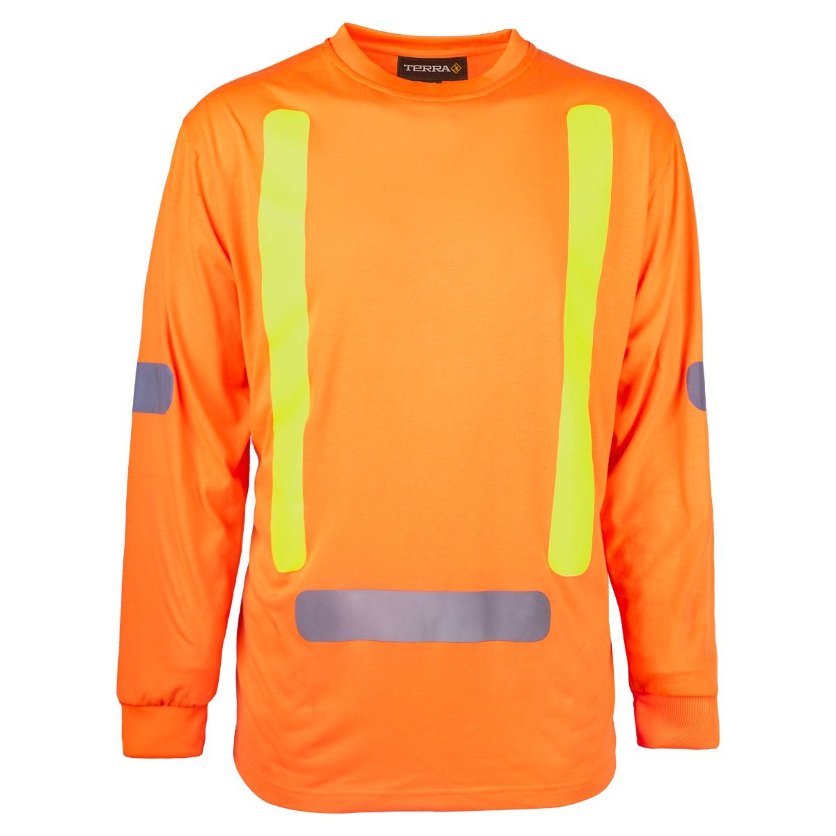 Terra Hi-vis Long Sleeve T-shirt - RFLT Tape 116617OR Groupe BBH