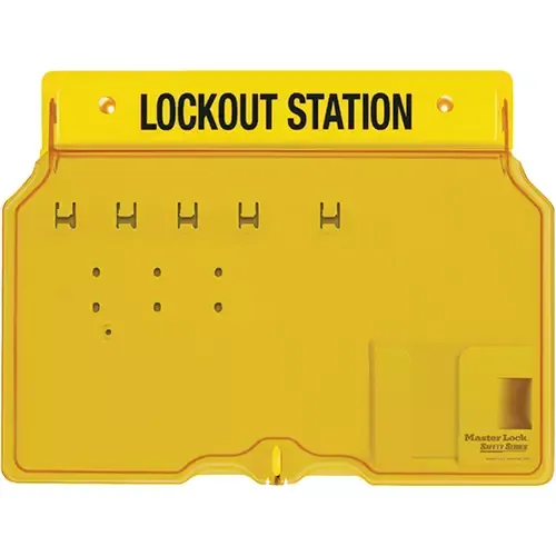 Trilingual Covered Lock Station - 4 Padlock Capacity, Padlocks Not Included 1482B   Safety Supplies?