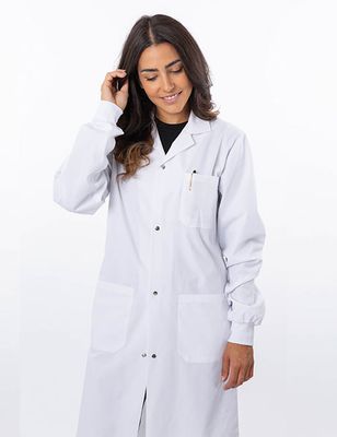 Premium 100% Brushed Cotton 3 Pocket Lab Coat 4622 Green Town