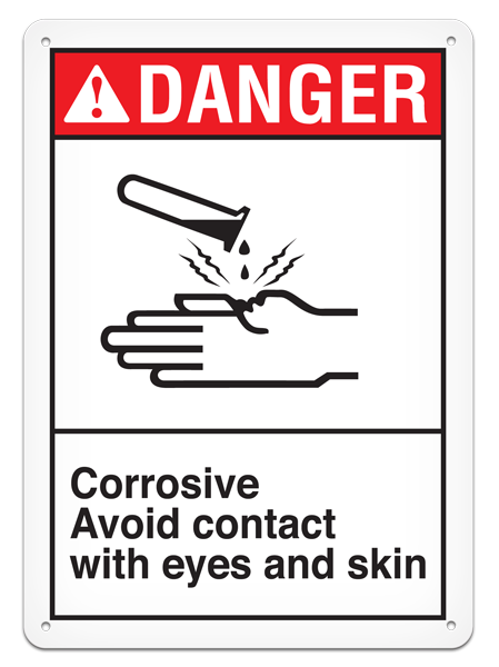 DANGER - Corrosive Avoid Contact With Eyes And Skin - 10"x14" ANS1015 INCOM