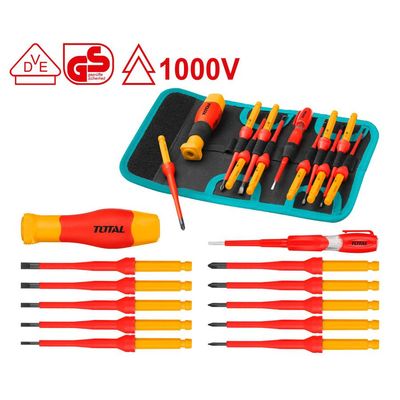 12 Pcs Interchangeable Insulated Screwdriver Set (VDE) THKISD1201 Total Tools Canada