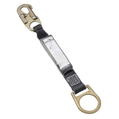 Shock Absorbing Lanyard - SP - Single Leg - Snap &amp; D-Ring - 18" (46 CM) - 110 - 220 Lb Capacity