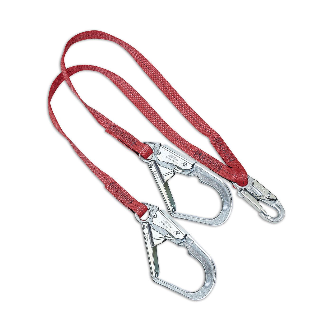 Polyester Webbing Double-Leg Fixed "Y" Lanyard withSnap Hook and Scaffold Hook - 1" - FP635144 | Dy?