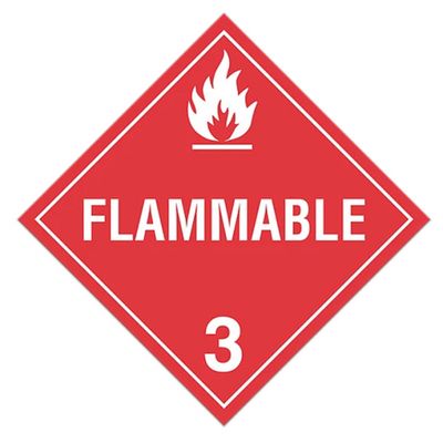 Class 3 "Flammable 3" Sign (Pack of 100 pcs) TA300 INCOM