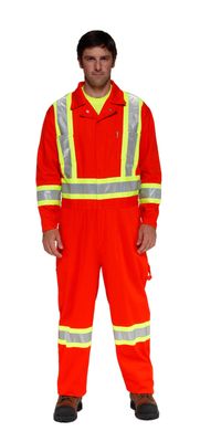 Gateway Workwear 361GF Hi-Viz Poly/Cotton Coveralls with Reflective Tape 361GF Ground Force