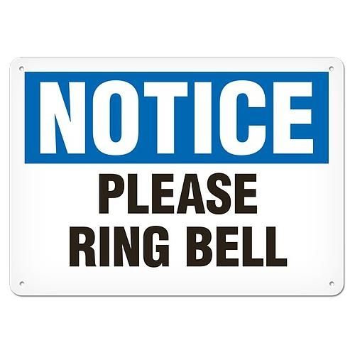 OSHA Safety Sign | Notice Ring Bell  | INCOM SS4011V, SS4011A, SS4011P, SC4011V, SC4011A, SC4011P, …