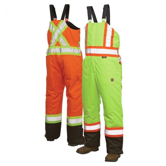 Hi-Vis Lined Bib Safety Overall | Class E, 1 &amp; 2, Level 2 | Work King S798 Tough Duck/Work King