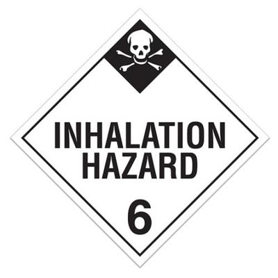 Class 6.2 "Inhalation Hazard 6" Sign (Pack of 100 pcs) TA620 INCOM