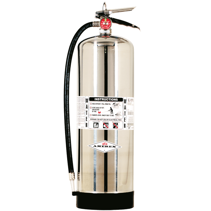 2.5 gal Amerex Pressure Water Extinguishers with Wall Hanger 240X RS Steel