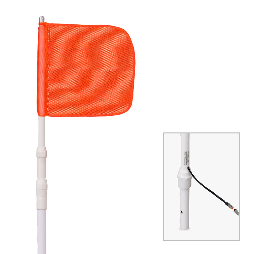Powered, Heavy Duty Telescoping Whip with 11.5"x11.5" Orange Flag TW11D-M/TW13D-M/TW15D-M driver in…