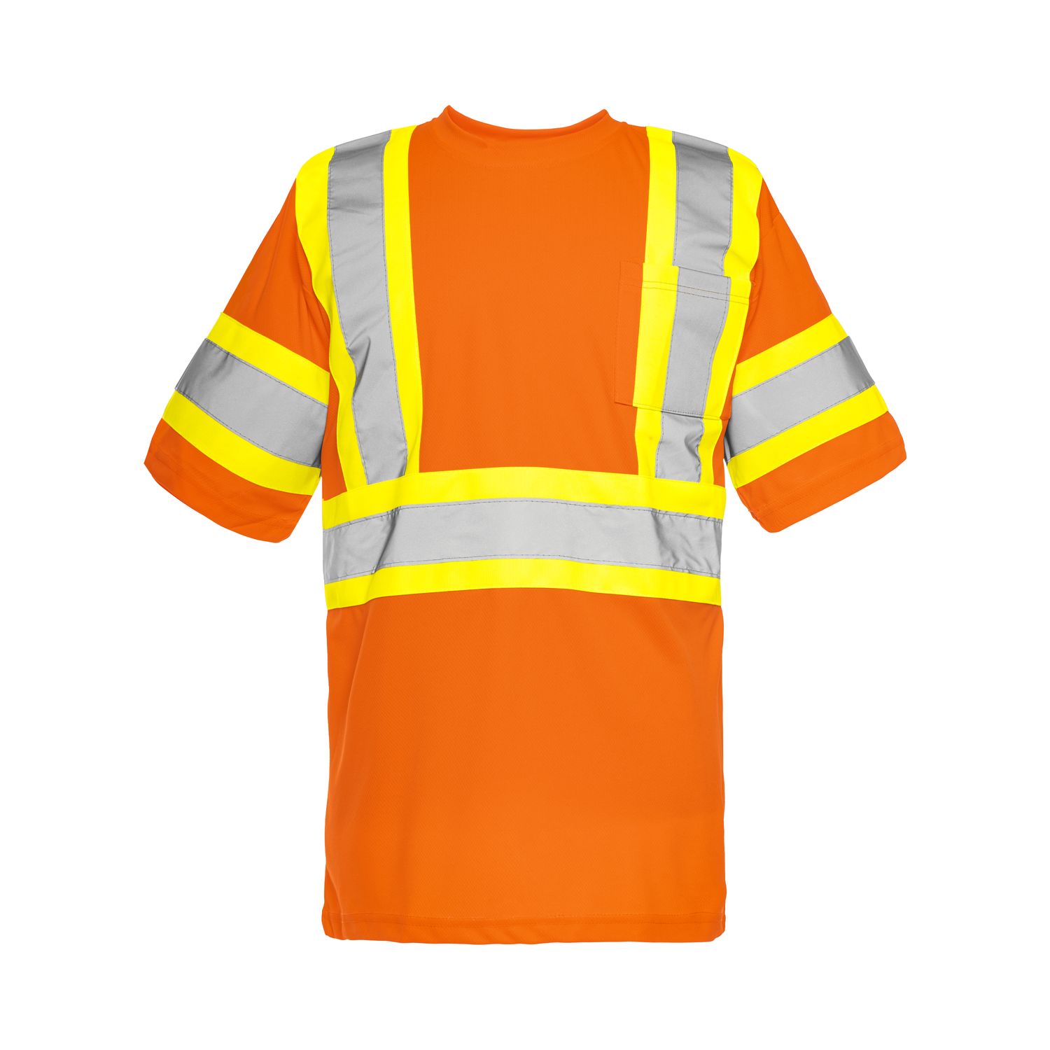 Hi Vis Poly Tshirt with 4in Tape &amp; Arm Band | Ground Force TT15 Ground Force