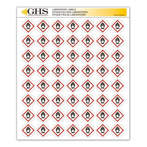 1" Flame Circle Pictogram Label - 1,120/Pad GHS1208 INCOM