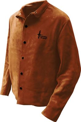 Welding Jacket Split Cowhide H.D. Brown Custom Arms/Snaps (Sold per EACH)