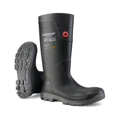 Purofort Fieldpro Full Safety Charcoal 15'' PU Work Boots DLJEJK01-8 Dunlop