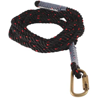 Dynamic Vertical Rope Lifeline with Carabiner - Polyester FP16EPS Dynamic
