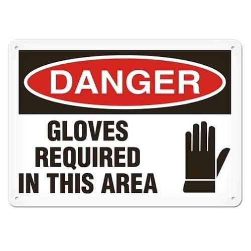 OSHA Safety Sign | Danger Gloves Req'd  | INCOM SS1018V, SS1018A, SS1018P, SC1018V, SC1018A, SC1018…