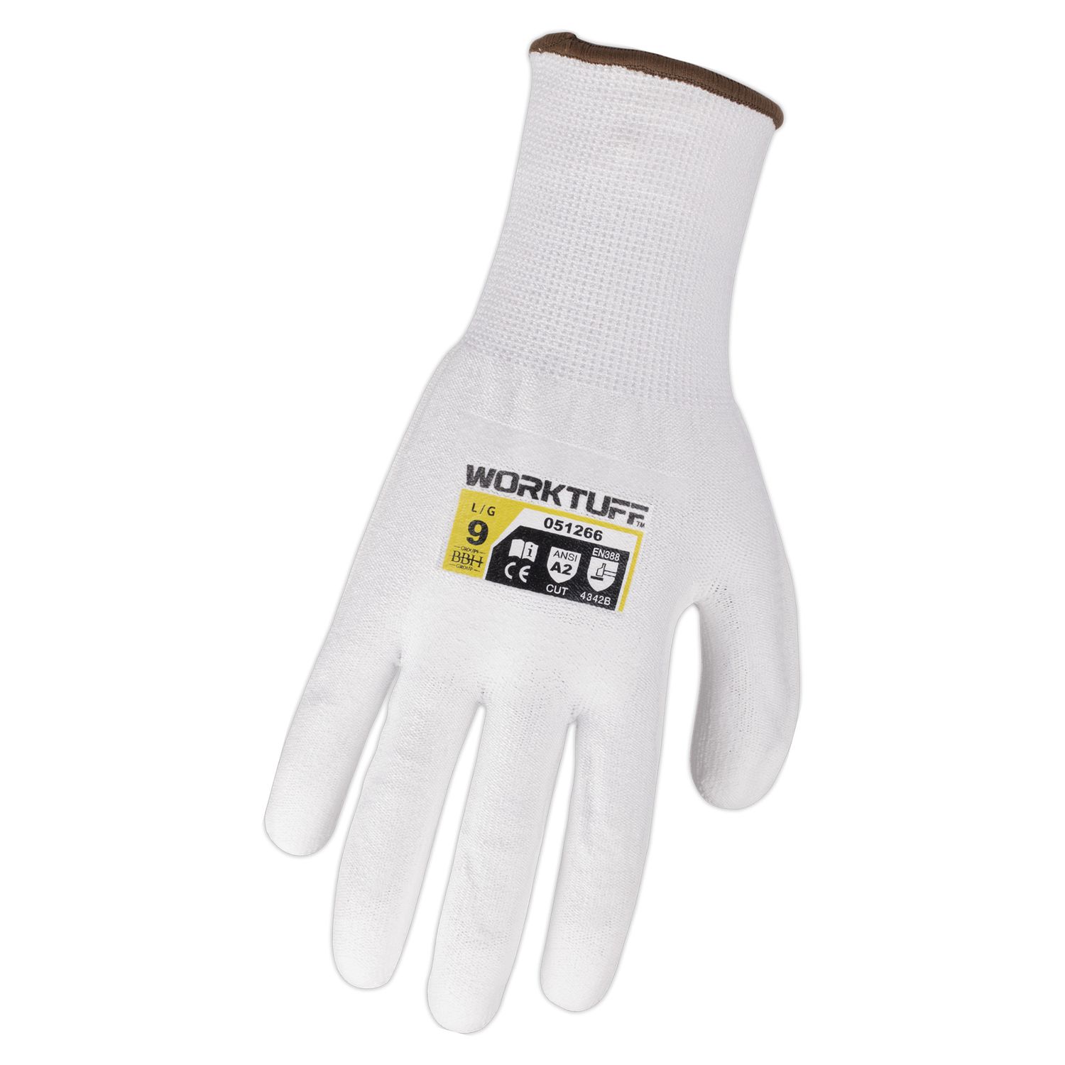 Worktuff White HPPE ANSI A2 Cut Resistant Gloves 51266 Groupe BBH