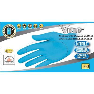 Viking Blue Nitrile 100Ct | 5 mil Fingertip Thickness 34600 Viking