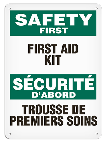 OSHA Safety Sign | Safety E/F First Kit | INCOM SS6029V, SS6029A, SS6029P, SC6029V, SC6029A, SC6029…