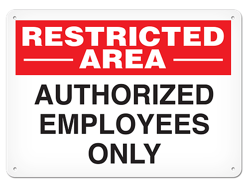 OSHA Safety Sign | Restricted Area Auth | INCOM SS5069V, SS5069A, SS5069P, SC5069V, SC5069A, SC5069…
