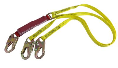 6 Ft EEA Twin External Energy Absorber Lanyard W/3/4 Hook - 100/255 Lbs