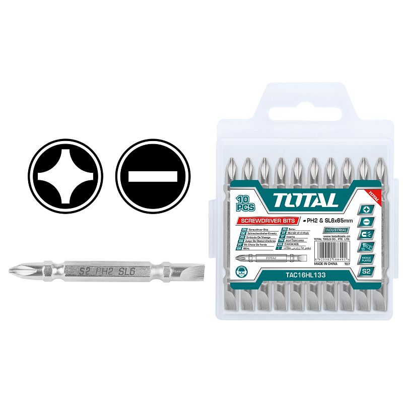 PH2+SL6 X2 1/2" 10PCS Screwdriver Bit Set