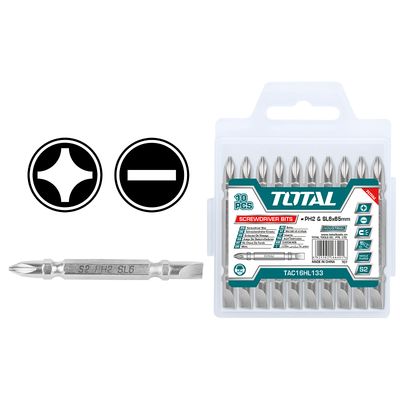 PH2+SL6 X2 1/2" 10PCS Screwdriver Bit Set TAC16HL133 Total Tools Canada