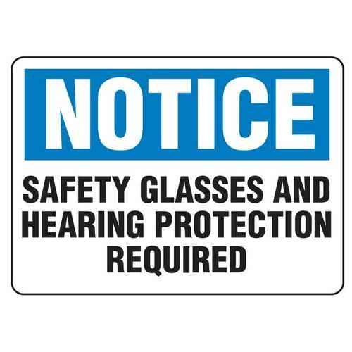 OSHA Safety Sign | Notice Glass Hear Req | INCOM SS4070V, SS4070A, SS4070P, SC4070V, SC4070A, SC407…