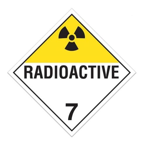 Class 7 "Radioactive 7" Sign (Pack of 100 pcs) TA700 INCOM
