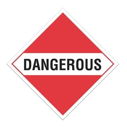 10.75" x 10.75" Placard "Dangerous" Sign (Pack of 100 pcs) TA950 INCOM