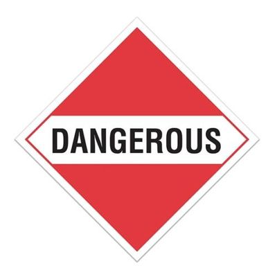 10.75" x 10.75" Placard "Dangerous" Sign (Pack of 100 pcs) TA950 INCOM