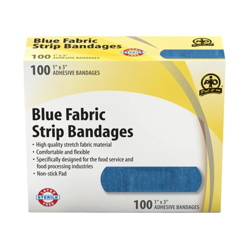 Blue Fabric Strip Bandage - 7.5 x 2.5cm - 100/Box F1590760 WASIP
