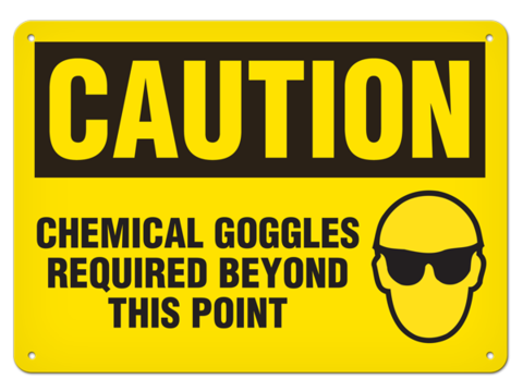 OSHA Safety Sign | Caution Chem. Goggles | INCOM SS2081 INCOM