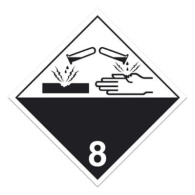 Class 8 Corrosives Placard (Pack of 100 pcs) TT800 INCOM