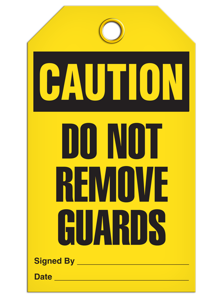 Caution Do Not Remove Guards  | Pack of 25 | INCOM TG3041 INCOM