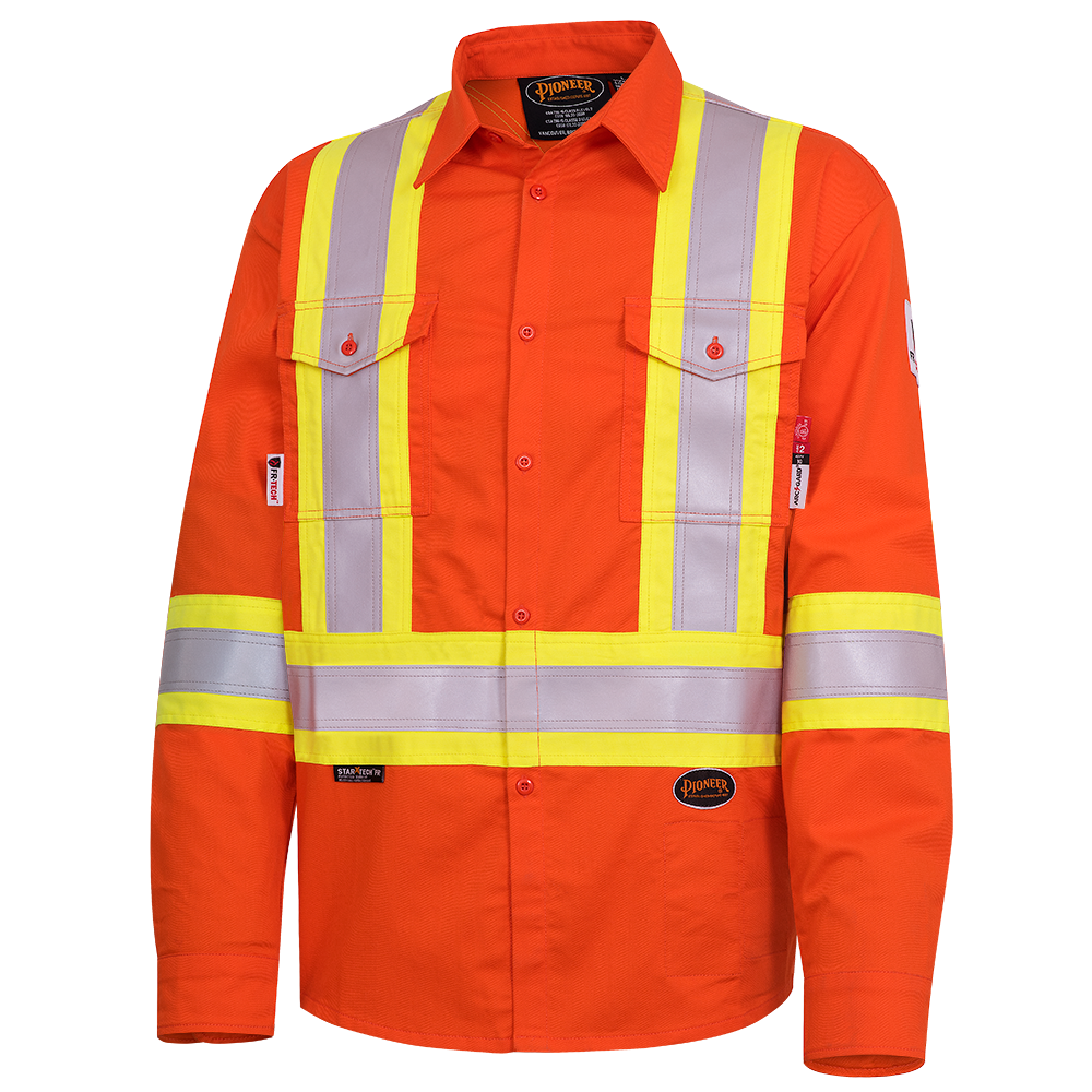 FR-Tech Flame Resistant 7 oz Hi-Viz Safety Shirt | Pioneer 7743 Pioneer