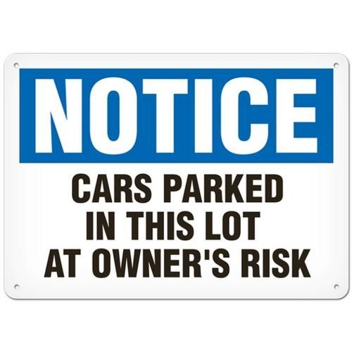 OSHA Safety Sign | Notice Cars Parked  | INCOM SS4017V, SS4017A, SS4017P, SC4017V, SC4017A, SC4017P…