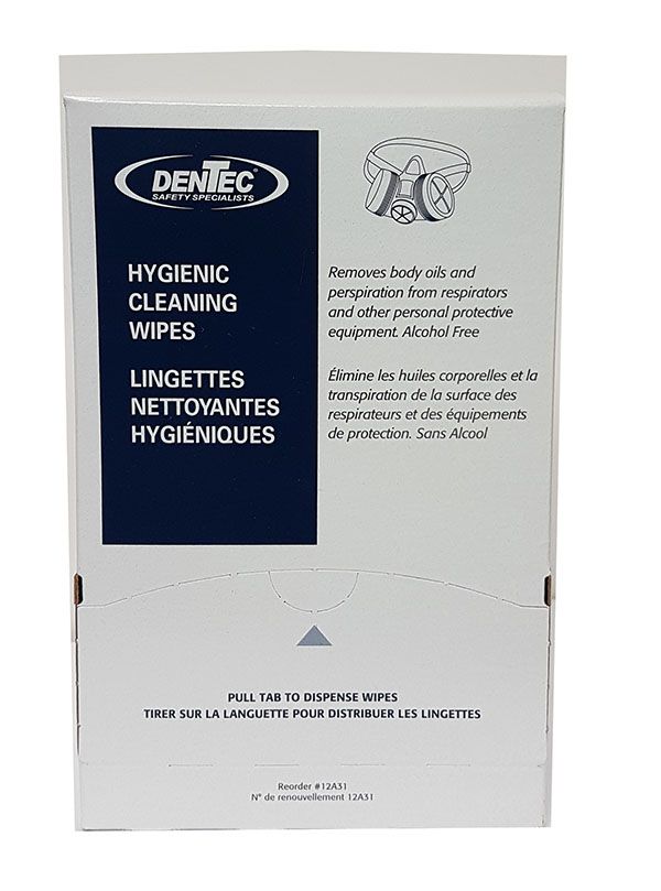 Hygienic Wipe - Alcohol Free (Respirator) 5"X 8" - 100/Dispenser 12A31 Dentec Safety