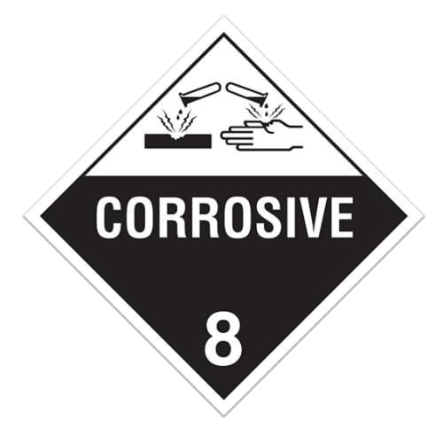 Class 8 "Corrosive 8" Sign (Pack of 100 pcs) TA800 INCOM