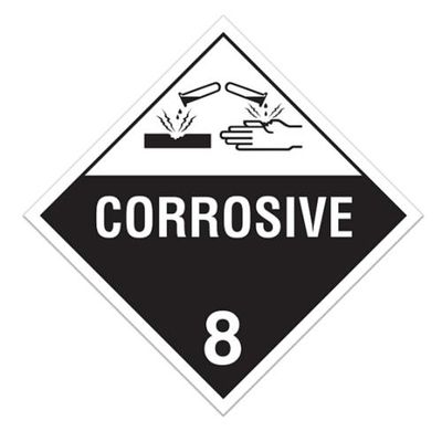 Class 8 "Corrosive 8" Sign (Pack of 100 pcs) TA800 INCOM