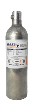 Single Gas Cylinder - O2 - 58L Contains 18% O2 SGC-O2-58 GasClip