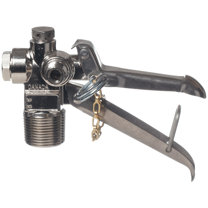 CO2 Valve with Latch for 1" Neck Steel Cylinders PSH1 RS Steel